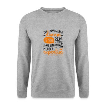 My Invisible Disease Multiple Sclerosis Awareness - Unisex Sweatshirt - salt & pepper - Front - Alina (178cm) & Michal (187cm)