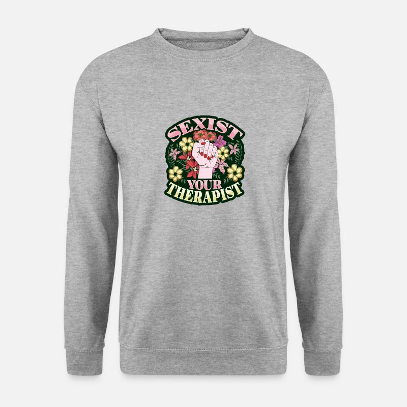 Feminismus Emanzipation Feministin - Unisex Pullover - Weißgrau meliert