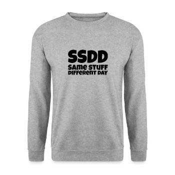Same Stuff different day - Unisex Pullover - Weißgrau meliert - Vorne - Alina (178cm) & Michal (187cm)