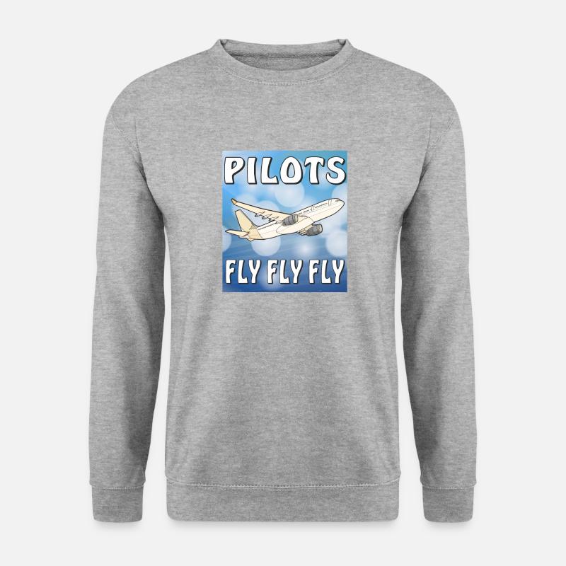 PILOTES D’AVION FLY FLY FLY - Sweat-shirt Unisexe - gris chiné