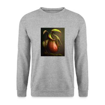Plante carnivore Pichet Insectivore Mangeur Plante Graphique - Sweat-shirt Unisexe - gris chiné - Devant - Alina (178cm) & Michal (187cm)