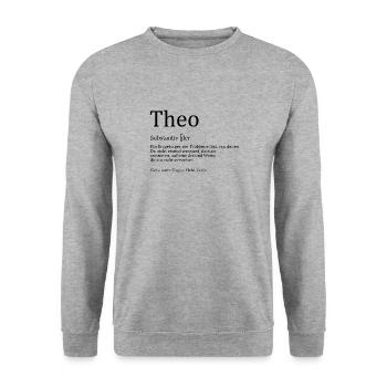 Erzgebirge Theo - Unisex Pullover - Weißgrau meliert - Vorne - Alina (178cm) & Michal (187cm)