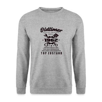 Oldtimer Special Edition Modell 1962 Geburtstag - Unisex Pullover - Weißgrau meliert - Vorne - Alina (178cm) & Michal (187cm)