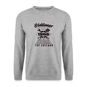 Oldtimer Special Edition Modell 1966 Geburtstag - Unisex Pullover - Weißgrau meliert - Vorne - Alina (178cm) & Michal (187cm)
