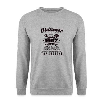 Oldtimer Special Edition Modell 1967 Geburtstag - Unisex Pullover - Weißgrau meliert - Vorne - Alina (178cm) & Michal (187cm)