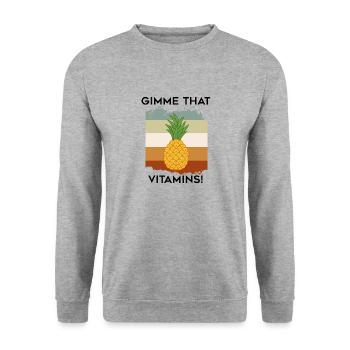 Gimme Vitamins Pineapples Exotic Fruits - Unisex Sweatshirt - salt & pepper - Front - Alina (178cm) & Michal (187cm)