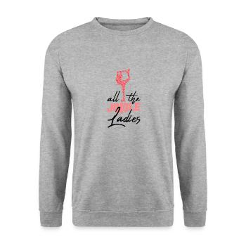 Eislaufen Wortspiel Eiskunstlauf - Unisex Pullover - Weißgrau meliert - Vorne - Alina (178cm) & Michal (187cm)