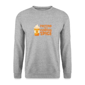 Pumpkin Spice Latte Halloween Costume Café Lover - Sweat-shirt Unisexe - gris chiné - Devant - Alina (178cm) & Michal (187cm)