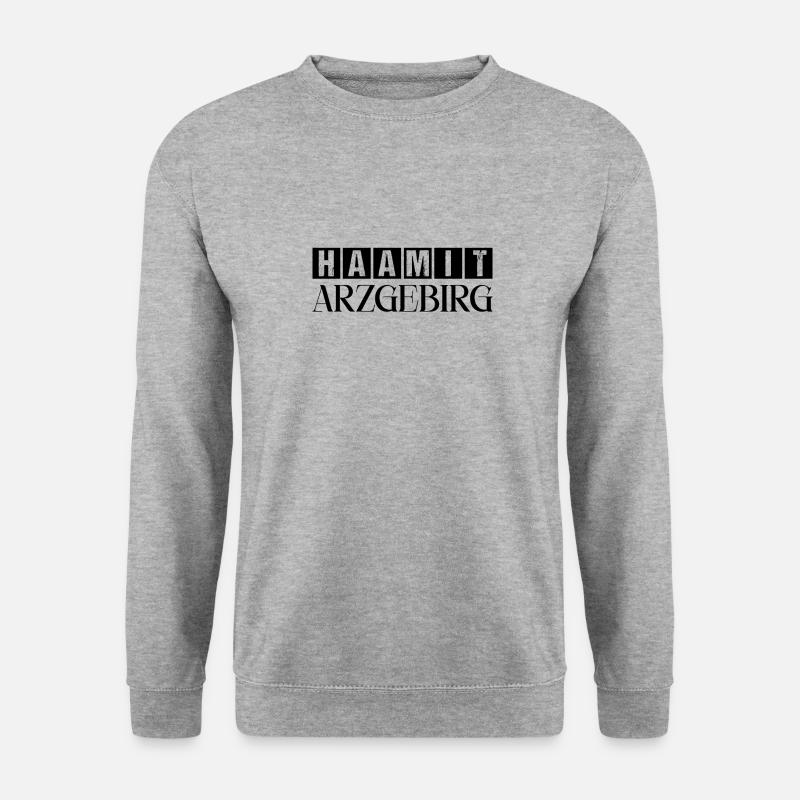 Erzgebirge Spruch Geschenk - Unisex Pullover - Weißgrau meliert