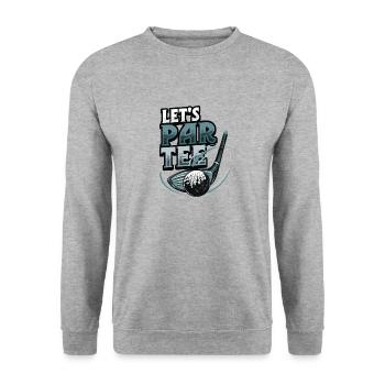 Lets Par Tee Golfer Funny Golf Club - Unisex Pullover - Weißgrau meliert - Vorne - Alina (178cm) & Michal (187cm)
