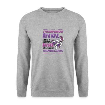 Martial Arts Girls Taekwondo - Unisex Sweatshirt - salt & pepper - Front - Alina (178cm) & Michal (187cm)