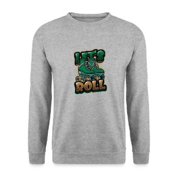 Let's Roll, Roller Blade Skating, Roller Skating - Unisex Sweatshirt - salt & pepper - Front - Alina (178cm) & Michal (187cm)