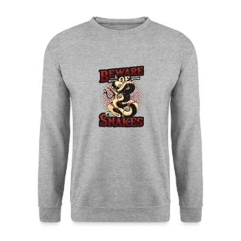 Snakes TourWarning of the tour guide before snake - Unisex Sweatshirt - salt & pepper - Front - Alina (178cm) & Michal (187cm)