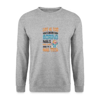 Je fais des ongles, amant nail tech - Sweat-shirt Unisexe - gris chiné - Devant - Alina (178cm) & Michal (187cm)