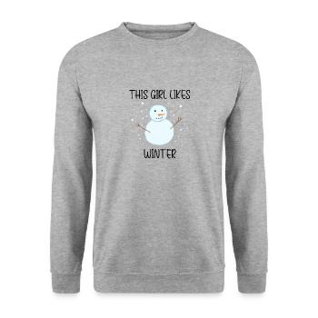 Paysage, montagnes, randonnée, saison hivernale - Sweat-shirt Unisexe - gris chiné - Devant - Alina (178cm) & Michal (187cm)