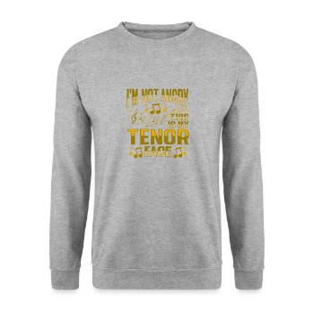 Tenor Voice singing voice for one choir member - Unisex Sweatshirt - salt & pepper - Front - Alina (178cm) & Michal (187cm)