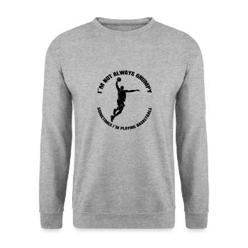 Basketball Basketballliebhaber Basketballer Verein - Unisex Pullover - Weißgrau meliert - Vorne - Alina (178cm) & Michal (187cm)