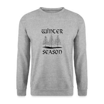 Chocolat chaud pour la saison d'hiver Cozy Winter - Sweat-shirt Unisexe - gris chiné - Devant - Alina (178cm) & Michal (187cm)