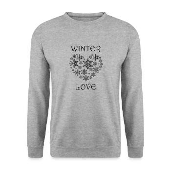 Winter Love Cozy Winter Days Hot Chocolate Hiking - Unisex Sweatshirt - salt & pepper - Front - Alina (178cm) & Michal (187cm)