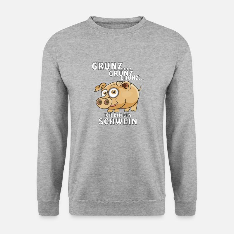 ICH BIN EIN SCHWEIN - Unisex Pullover - Weißgrau meliert