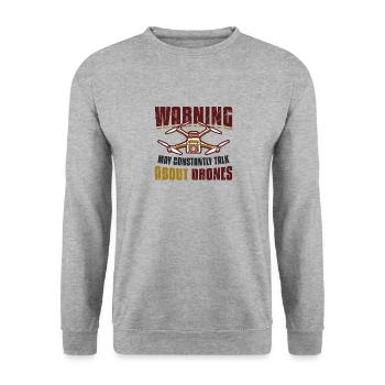 Attention, peut constamment parler de drones. Pilote - Sweat-shirt Unisexe - gris chiné - Devant - Alina (178cm) & Michal (187cm)