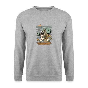 Un astronaute qui joue Français cor - Sweat-shirt Unisexe - gris chiné - Devant - Alina (178cm) & Michal (187cm)