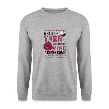 Ball Of Yarn, I Love Knitting - Unisex Sweatshirt - salt & pepper - Front - Alina (178cm) & Michal (187cm)