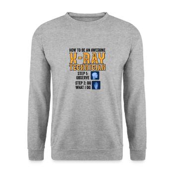 Radiology Rad Tech Technologist Radiologist X-ray - Unisex Sweatshirt - salt & pepper - Front - Alina (178cm) & Michal (187cm)