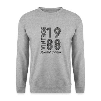 Vintage 1988 Vintage Geburtstag Retro Vintage - Unisex Pullover - Weißgrau meliert - Vorne - Alina (178cm) & Michal (187cm)