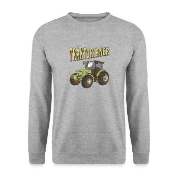 TRACTEUR TRACTEUR - Sweat-shirt Unisexe - gris chiné - Devant - Alina (178cm) & Michal (187cm)