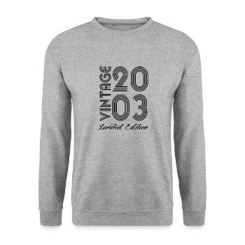 Vintage 2003 Vintage Geburtstag Retro Vintage - Unisex Pullover - Weißgrau meliert - Vorne - Alina (178cm) & Michal (187cm)