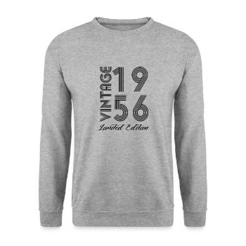 Vintage 1956 Vintage Birthday Retro Vintage - Unisex Sweatshirt - salt & pepper - Front - Alina (178cm) & Michal (187cm)