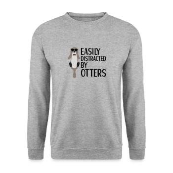 Tenue de loutre Amoureux de la loutre de mer - Sweat-shirt Unisexe - gris chiné - Devant - Alina (178cm) & Michal (187cm)