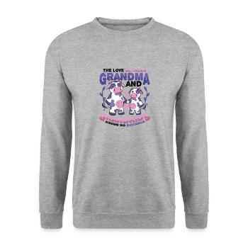 Auf Wiedersehen Und Abschied, Umzugsgroßmutter - Unisex Pullover - Weißgrau meliert - Vorne - Alina (178cm) & Michal (187cm)