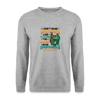 Joueur de harpe, joueur de harpe, harpe - Sweat-shirt Unisexe - gris chiné - Devant - Alina (178cm) & Michal (187cm)