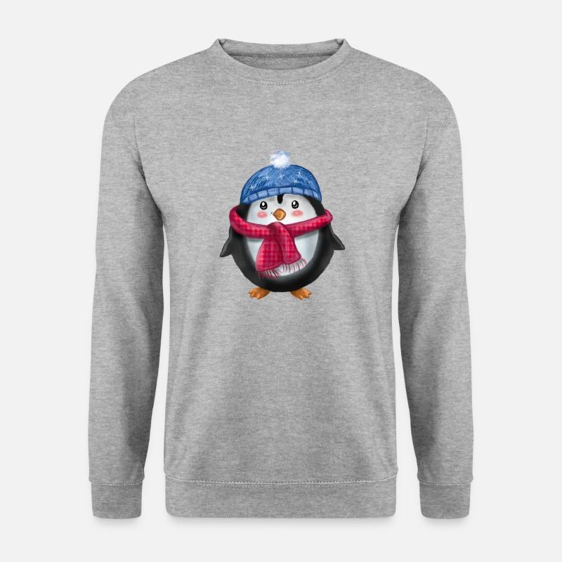 Pinguin - Unisex Pullover - Weißgrau meliert