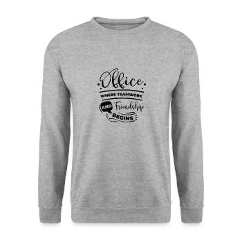 Coworker Friendship Office Work Family Teamwork - Unisex Sweatshirt - salt & pepper - Front - Alina (178cm) & Michal (187cm)