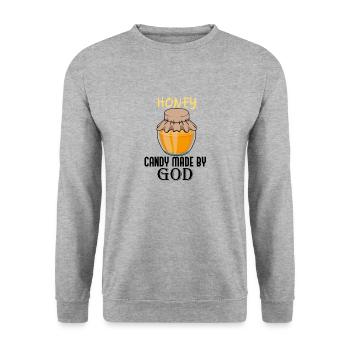 Honey Candy Wildlife Natural Candy Bees - Unisex Sweatshirt - salt & pepper - Front - Alina (178cm) & Michal (187cm)