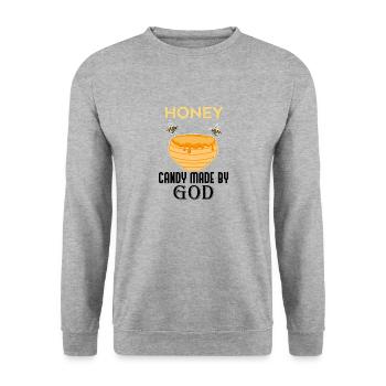 Candy Made By God Honey Bees Nature Wildlife - Unisex Sweatshirt - salt & pepper - Front - Alina (178cm) & Michal (187cm)