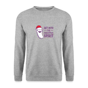 Christmas Cute Ghost Halloween Christmas Spirit - Unisex Sweatshirt - salt & pepper - Front - Alina (178cm) & Michal (187cm)