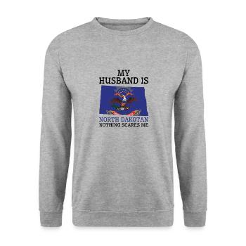 Nothing Scares Me North Dakotan Husband North - Unisex Sweatshirt - salt & pepper - Front - Alina (178cm) & Michal (187cm)