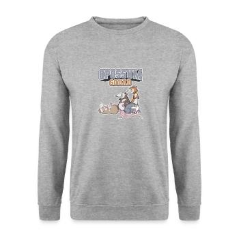 Opossum, animal mignon, rongeur, animal sauvage - Sweat-shirt Unisexe - gris chiné - Devant - Alina (178cm) & Michal (187cm)