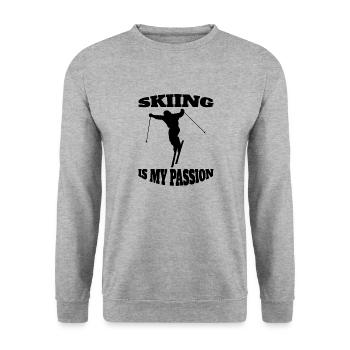 Skieurs Noël Sports d'hiver Ski Skis - Sweat-shirt Unisexe - gris chiné - Devant - Alina (178cm) & Michal (187cm)
