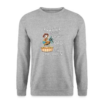 HAHN IM KORB - Unisex Pullover - Weißgrau meliert - Vorne - Alina (178cm) & Michal (187cm)