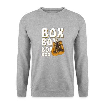 BOXING GLOVES BOX - Unisex Sweatshirt - salt & pepper - Front - Alina (178cm) & Michal (187cm)