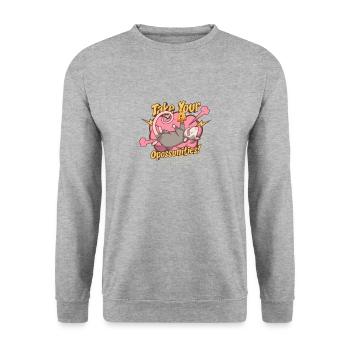 Take Your Opportunities Citation ironique Joli - Sweat-shirt Unisexe - gris chiné - Devant - Alina (178cm) & Michal (187cm)