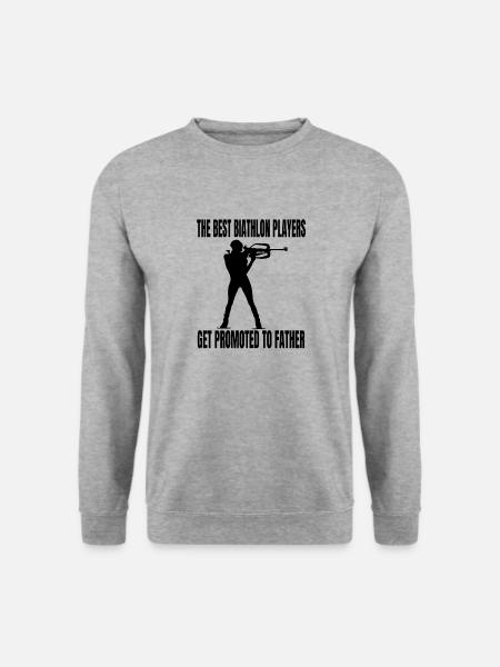 Biathlon Vater Wintersport Geschenk Papa Biathlet - Unisex Pullover - Weißgrau meliert