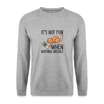 Mean Cat Drawing Line Art Cat Owner Pet Cat - Unisex Sweatshirt - salt & pepper - Front - Alina (178cm) & Michal (187cm)