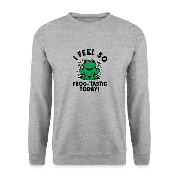 Red Eyed Tree Frog Cute Rainforest Amphibian - Unisex Sweatshirt - salt & pepper - Front - Alina (178cm) & Michal (187cm)