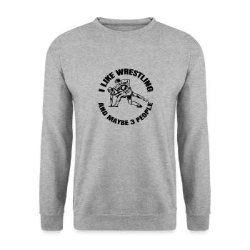 Wrestling wrestler saying funny wrestling gift - Unisex Sweatshirt - salt & pepper - Front - Alina (178cm) & Michal (187cm)